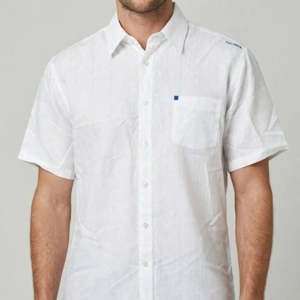 Ocean Current Mens XL White Button Up Shirt Beach Surfer Coastal Retro Street